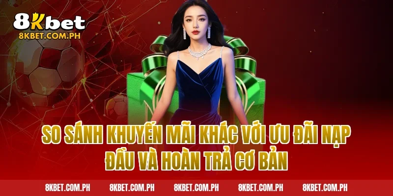 So sánh khuyến mãi khác với ưu đãi nạp đầu và hoàn trả cơ bản